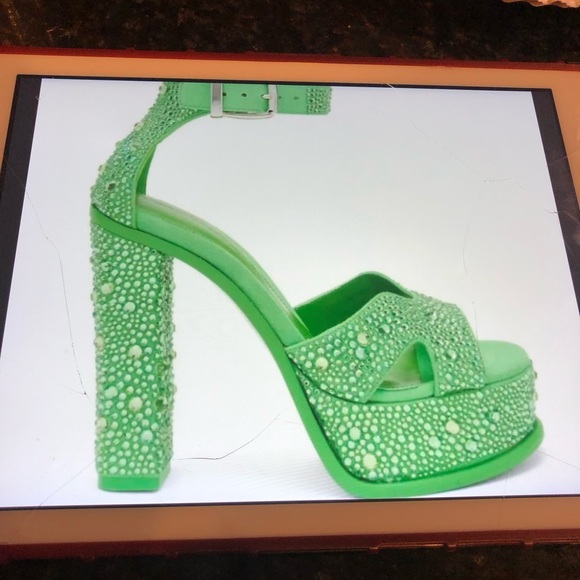 Alexander McQueen Crystal Platform sandals 135mm ! Stunning jade green !! - Picture 7 of 11